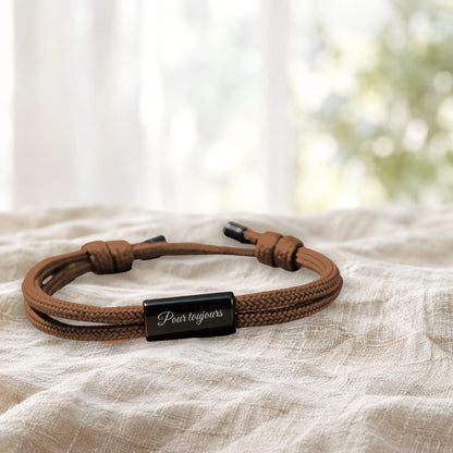 Bracelet Homme Personnalisé - cordon tressé ajustable