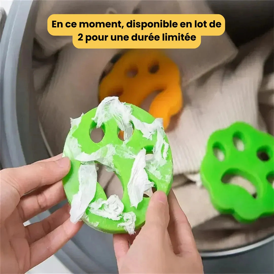 Lot de 2 attrape-poils pour machine à laver