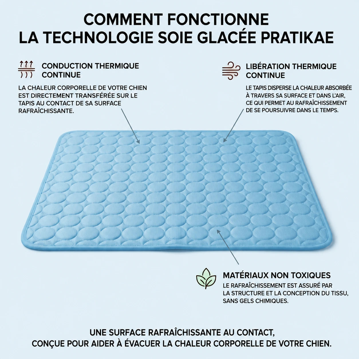 CoconFrais | Tapis rafraîchissant pour chien en soie glacée