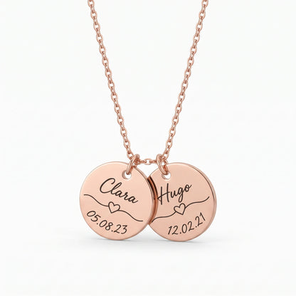 Collier avec prénom et date
