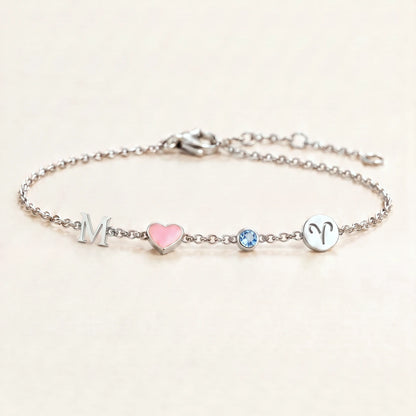 Bracelet Cœur Personnalisé avec Initiale