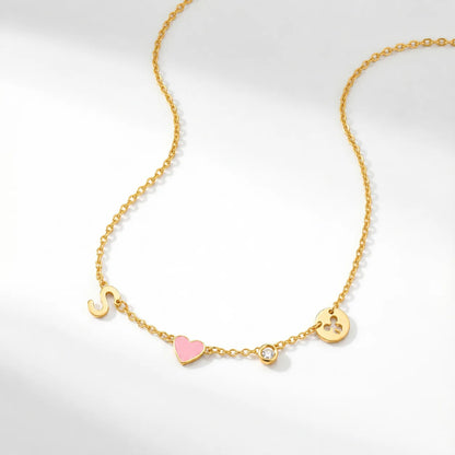 COLLIER INITIALE EN FORME DE CŒUR