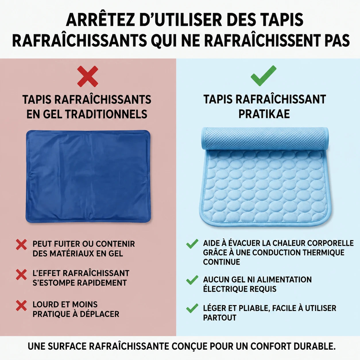 CoconFrais | Tapis rafraîchissant pour chien en soie glacée