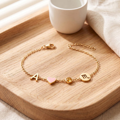 Bracelet Cœur Personnalisé avec Initiale
