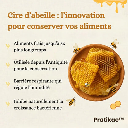 Rouleau alimentaire en Cire d'Abeille – Taille XL
