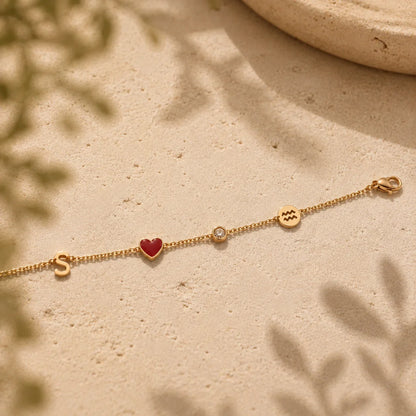 BRACELET CŒUR AVEC INITIALE