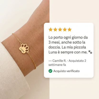 Le Bracelet Patte d'Amour - Gravé à son prénom