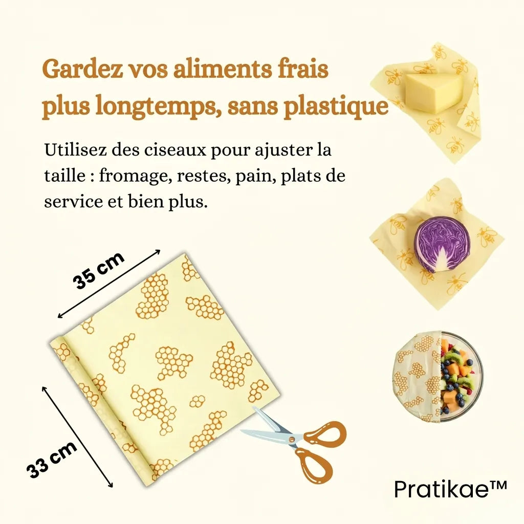 Rouleau alimentaire en Cire d'Abeille – Taille XL