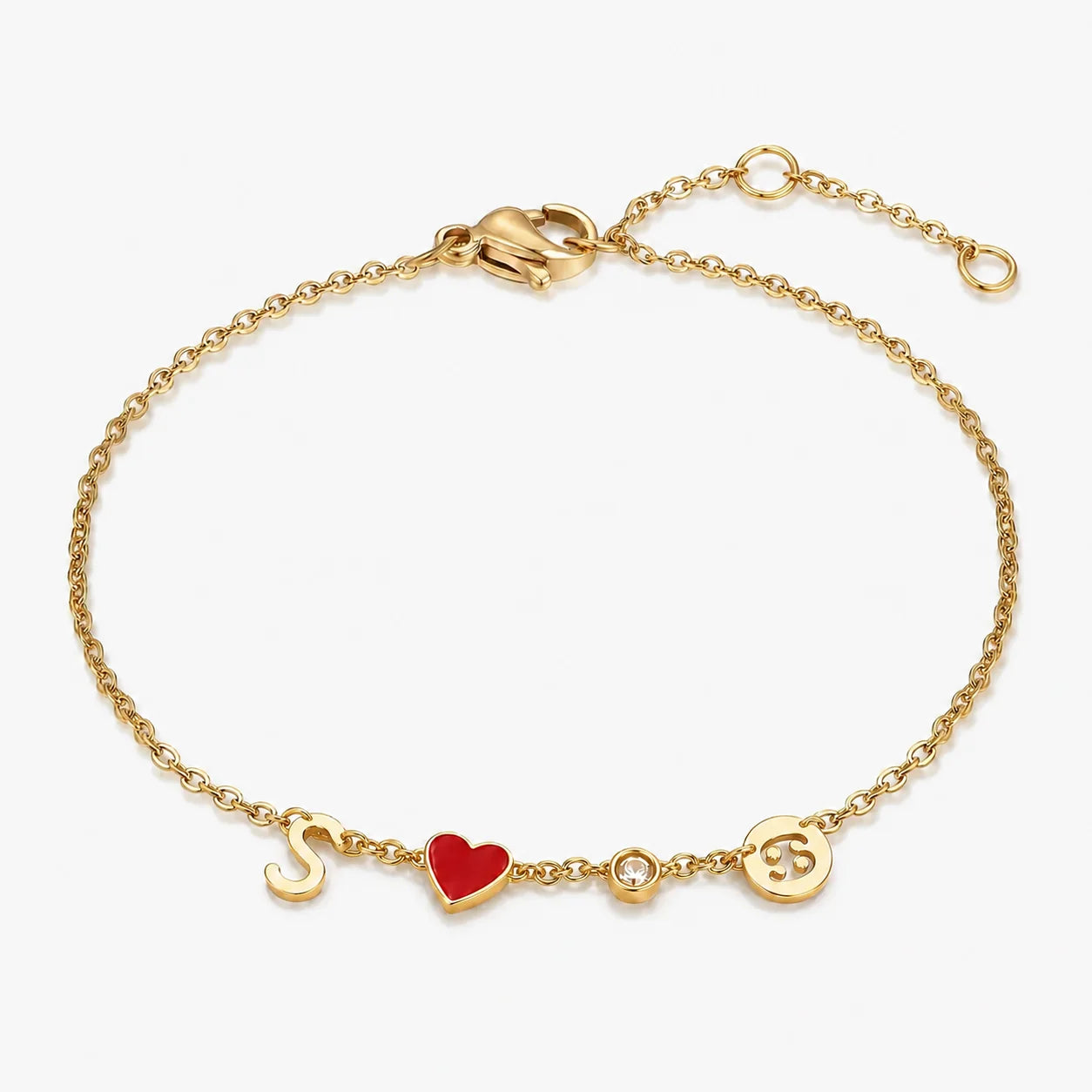 BRACELET CŒUR AVEC INITIALE