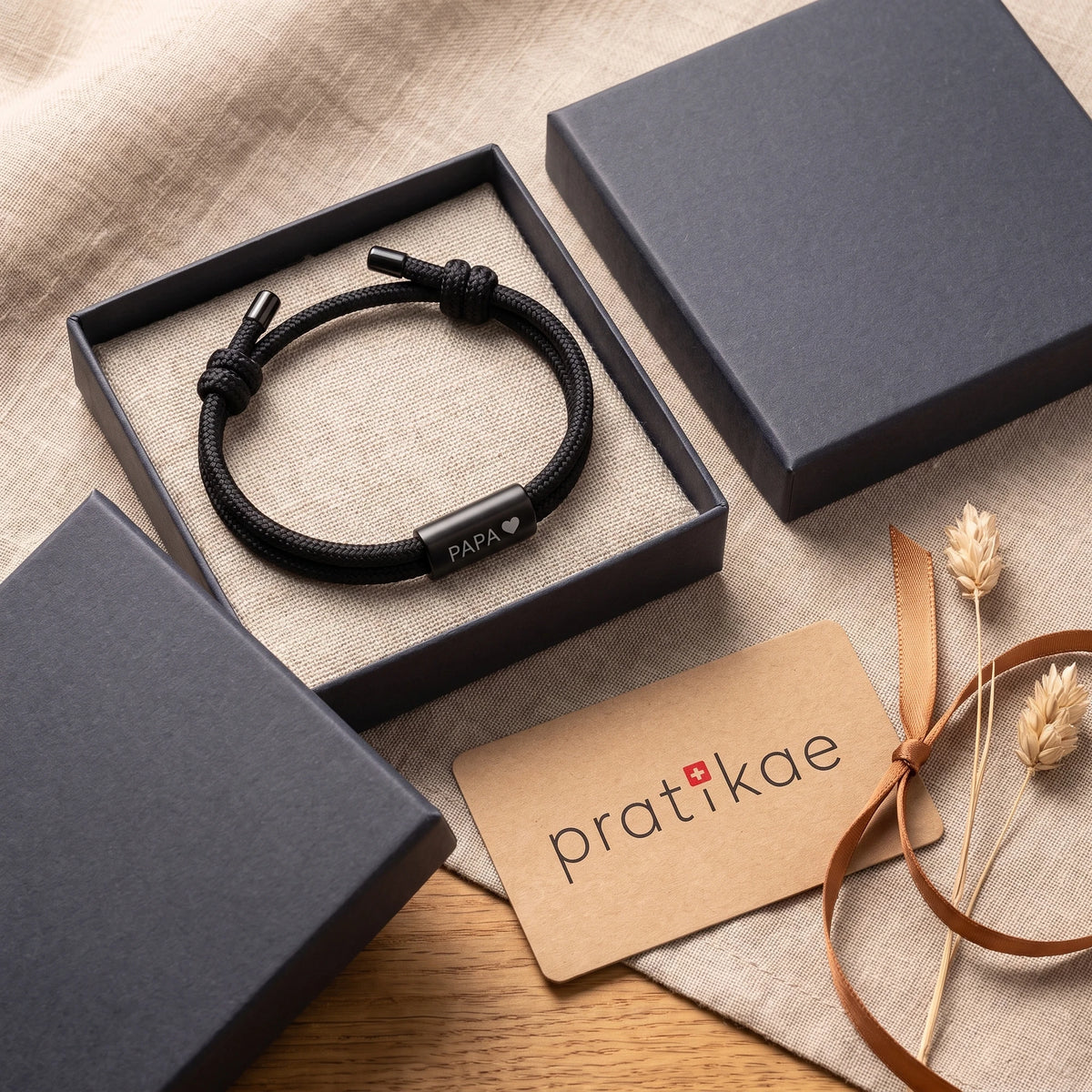 Bracelet Homme Personnalisé - cordon tressé ajustable