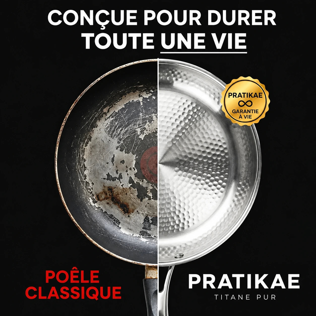 Poêle 100 % Titane Pur Pour Une Cuisine Sans Toxines