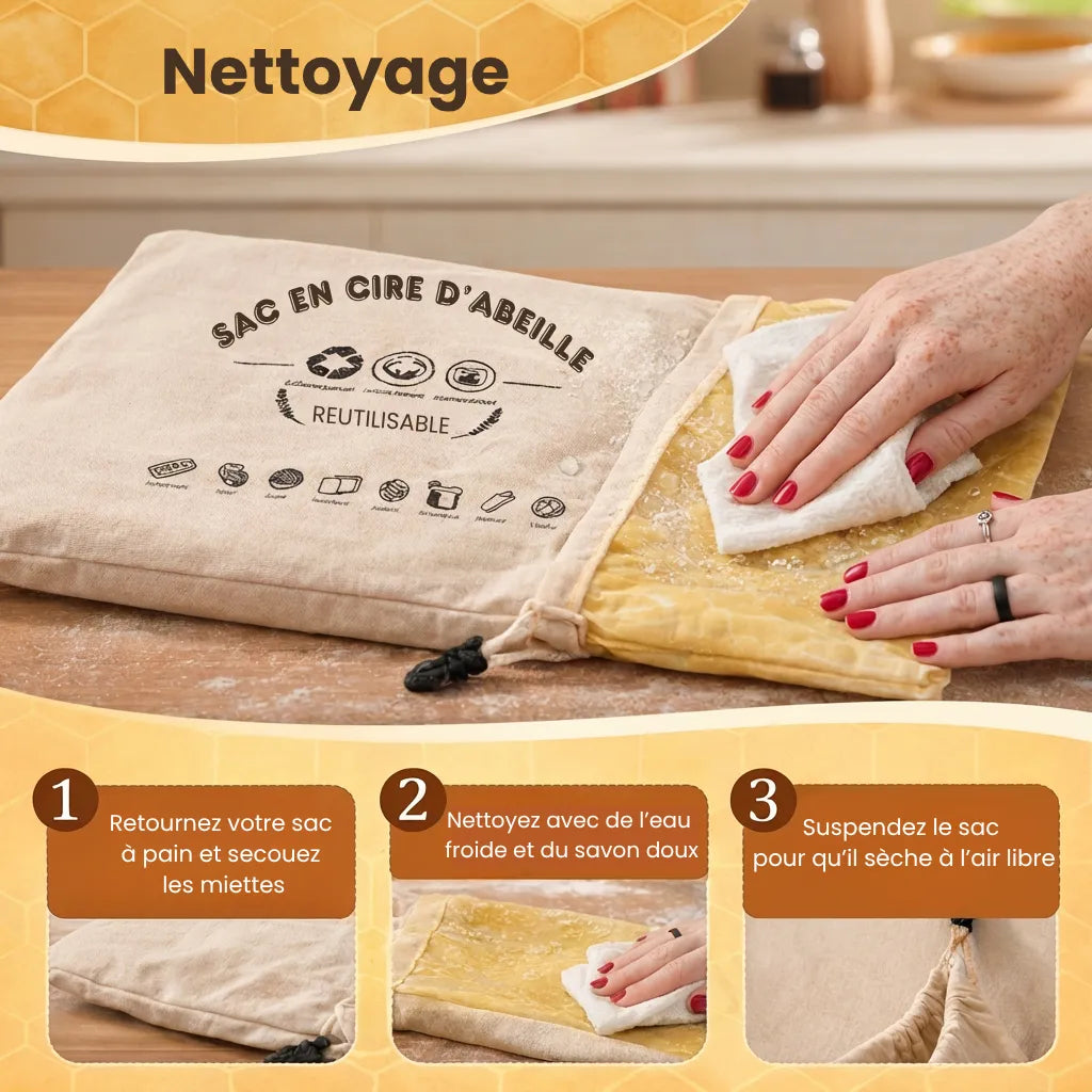 CroustiBag – Sacs à pain premium 100 % coton et cire d’abeille