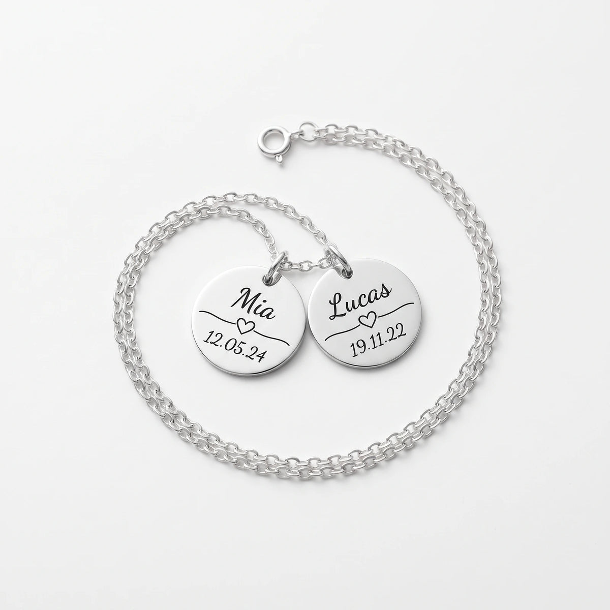 Collier avec prénom et date