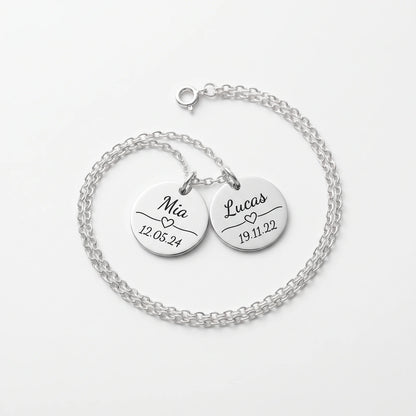 Collier avec prénom et date