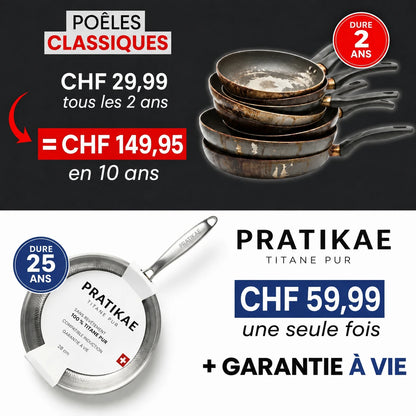 Poêle 100 % Titane Pur Pour Une Cuisine Sans Toxines