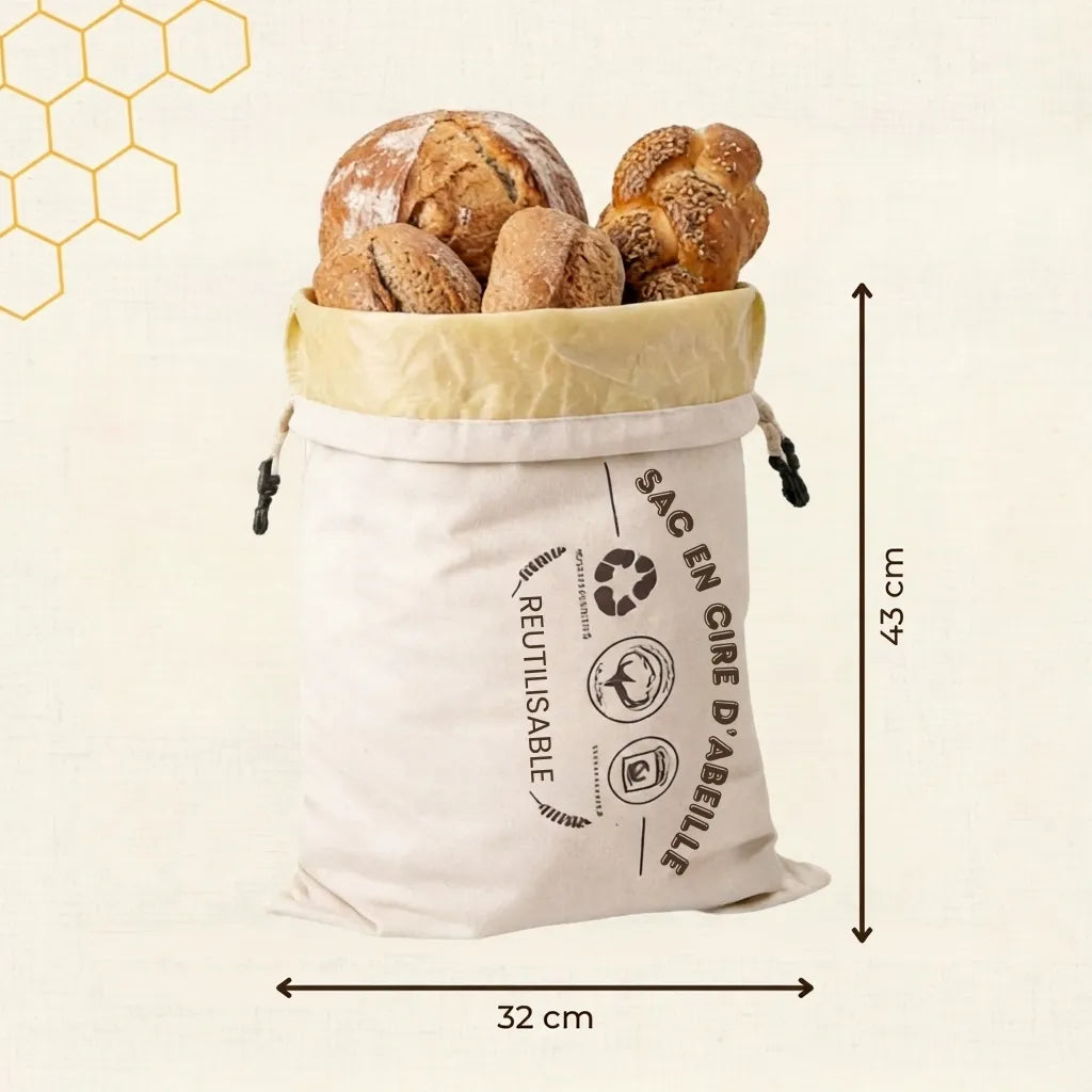 CroustiBag – Sacs à pain premium 100 % coton et cire d’abeille
