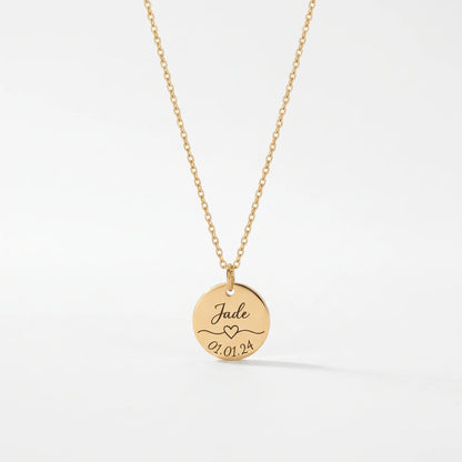 Collier avec prénom et date