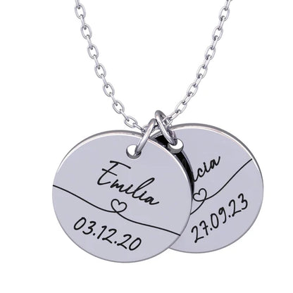 Collier avec prénom et date