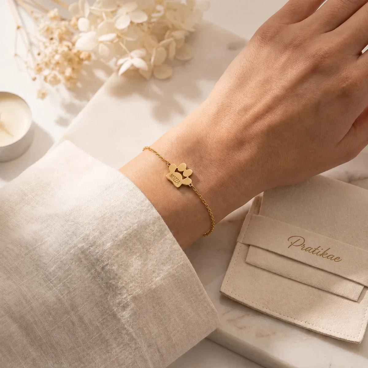 Le Bracelet Patte d'Amour - Gravé à son prénom