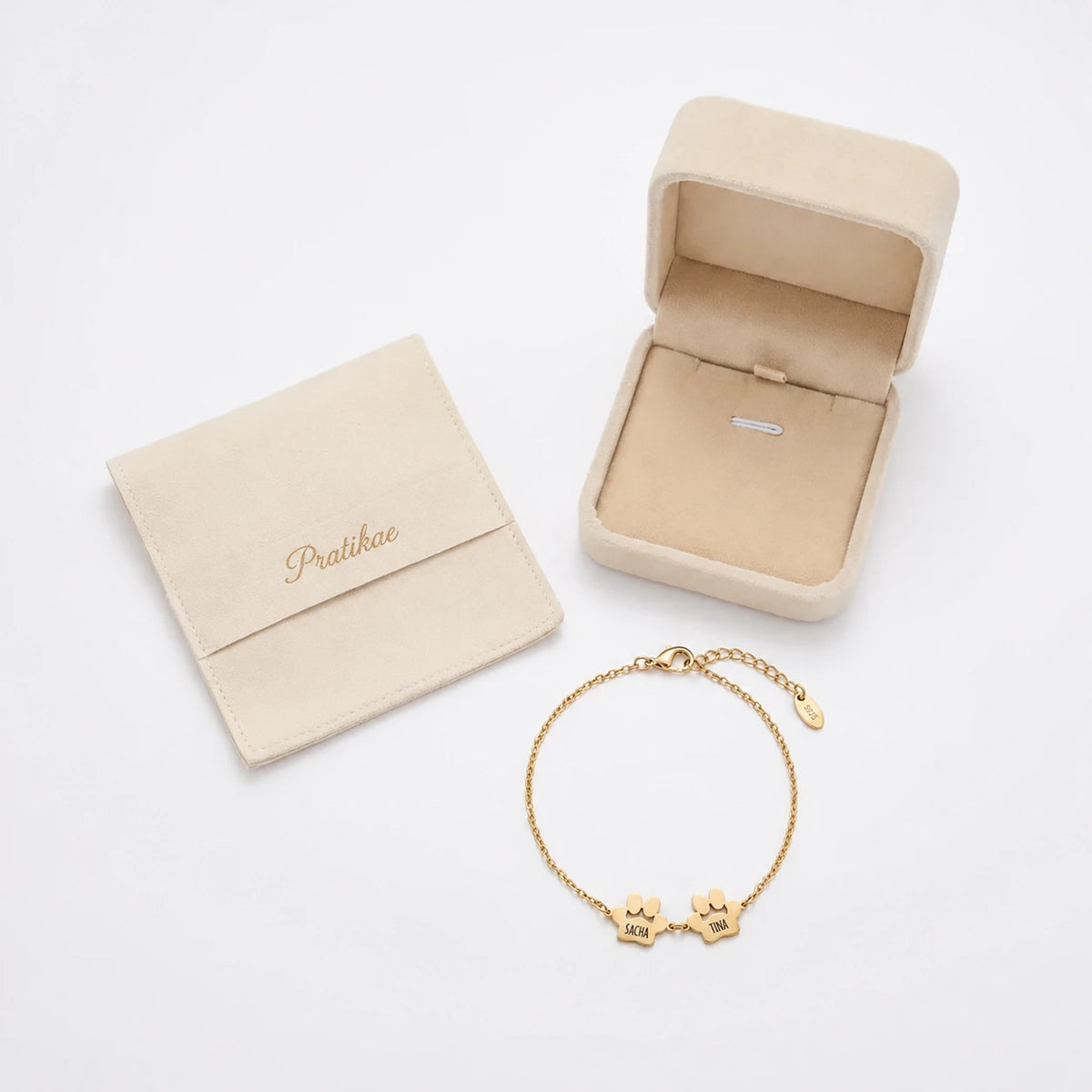 Le Bracelet Patte d'Amour - Gravé à son prénom