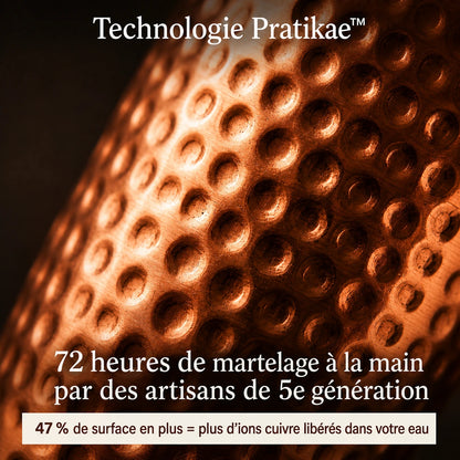 Bouteilles en Cuivre Pur Certifiées Ayurveda® – Édition Martelée à la Main