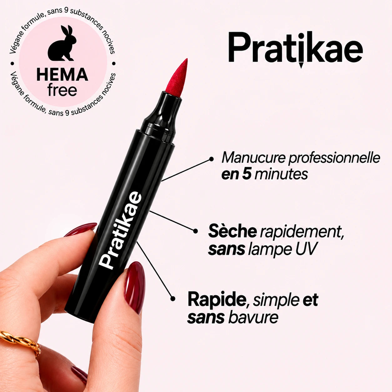 5 vernis à ongles en stylo · sans lampe UV | Pratikae