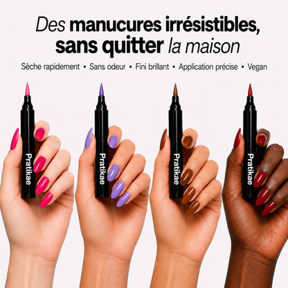 5 vernis à ongles en stylo · sans lampe UV | Pratikae