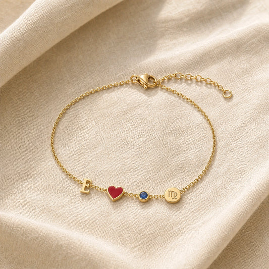 Bracelet Cœur Personnalisé avec Initiale