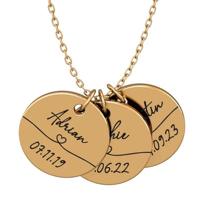 Collier avec prénom et date