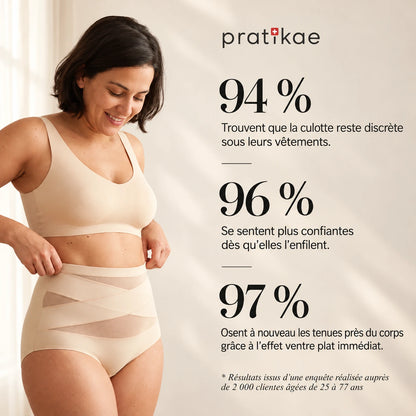 Culotte gainante post-partum à bande croisée 360°