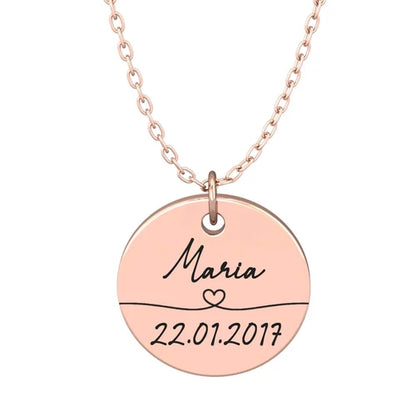 Collier avec prénom et date