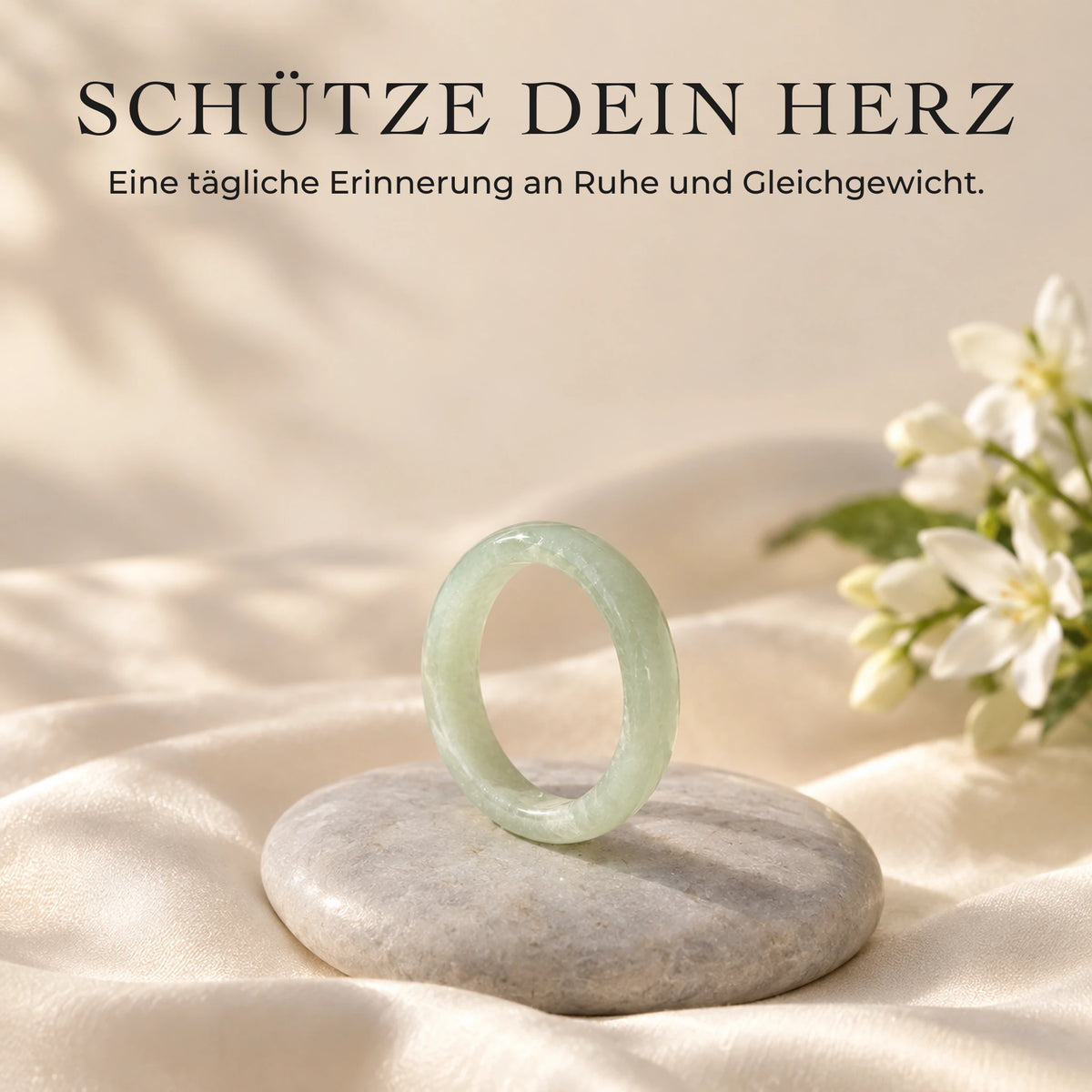 Bague fine en jade véritable - DE