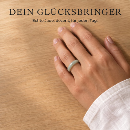 Bague fine en jade véritable - DE