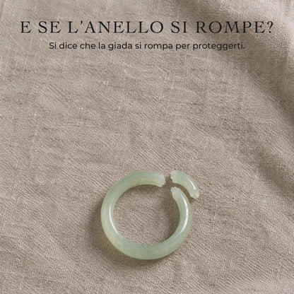 Bague fine en jade véritable - IT