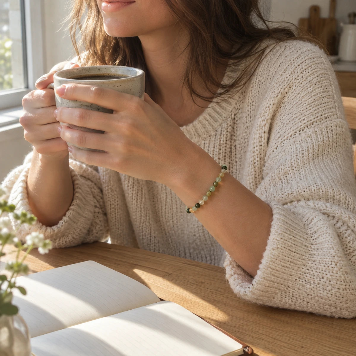 Bracelet de l'abondance porté au poignet