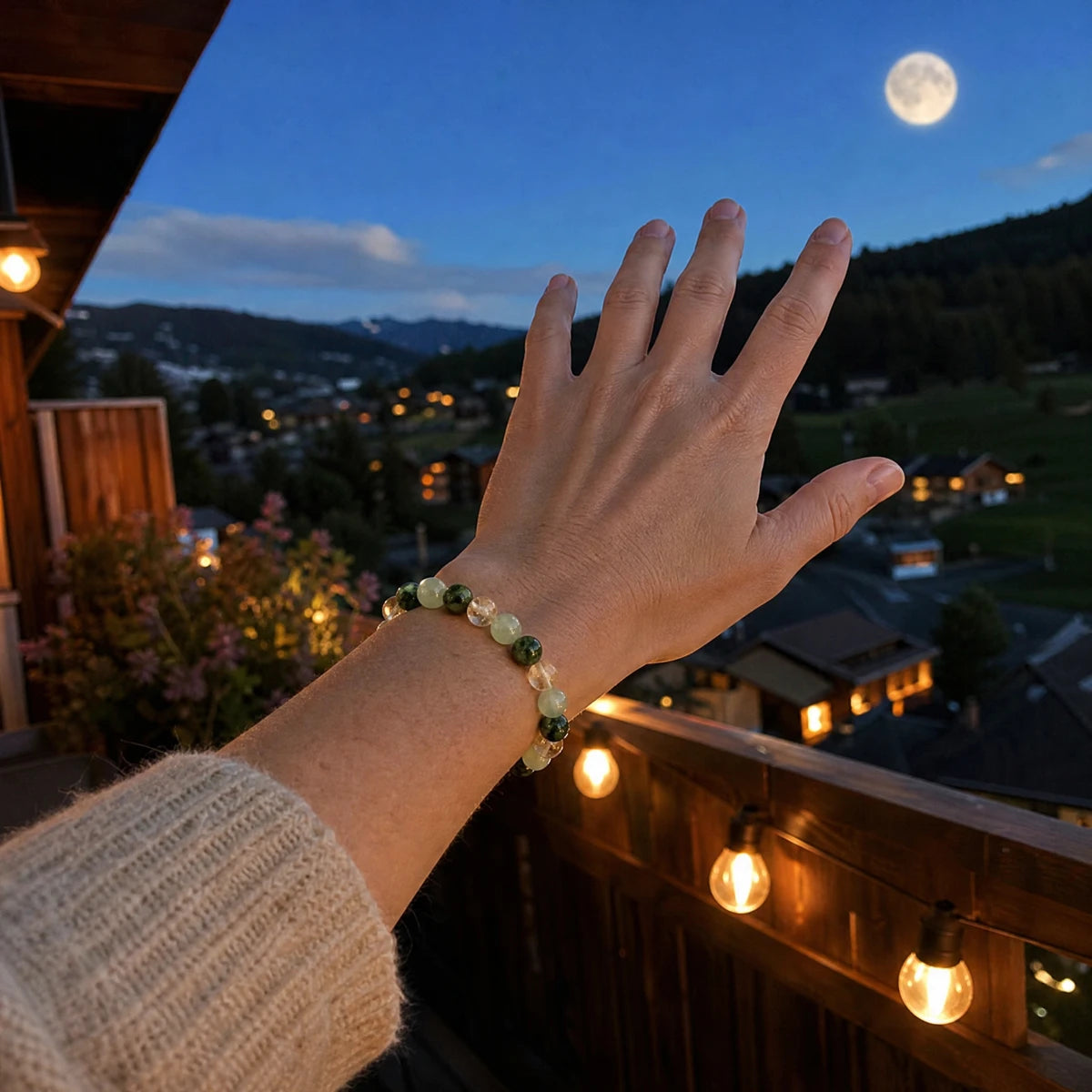 Bracelet de l'abondance sous la pleine lune
