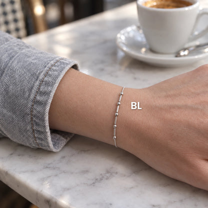 Bracelet en code Morse argent