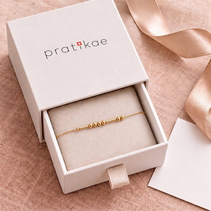 Bracelet en code Morse dans son coffret pratikae