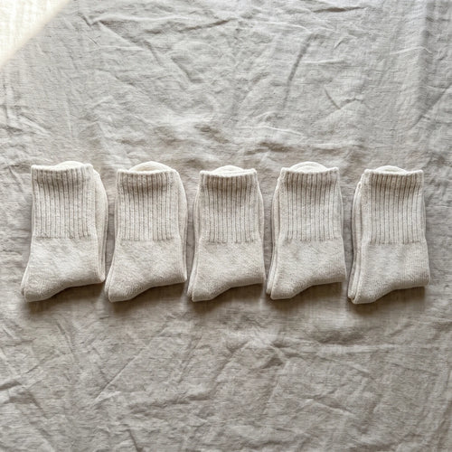 Chaussettes bouclettes crème (5 paires)