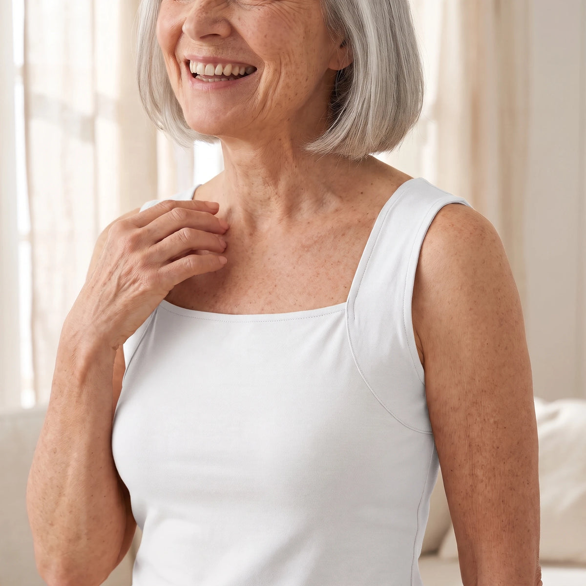 Débardeur à soutien-gorge intégré - Blanc
