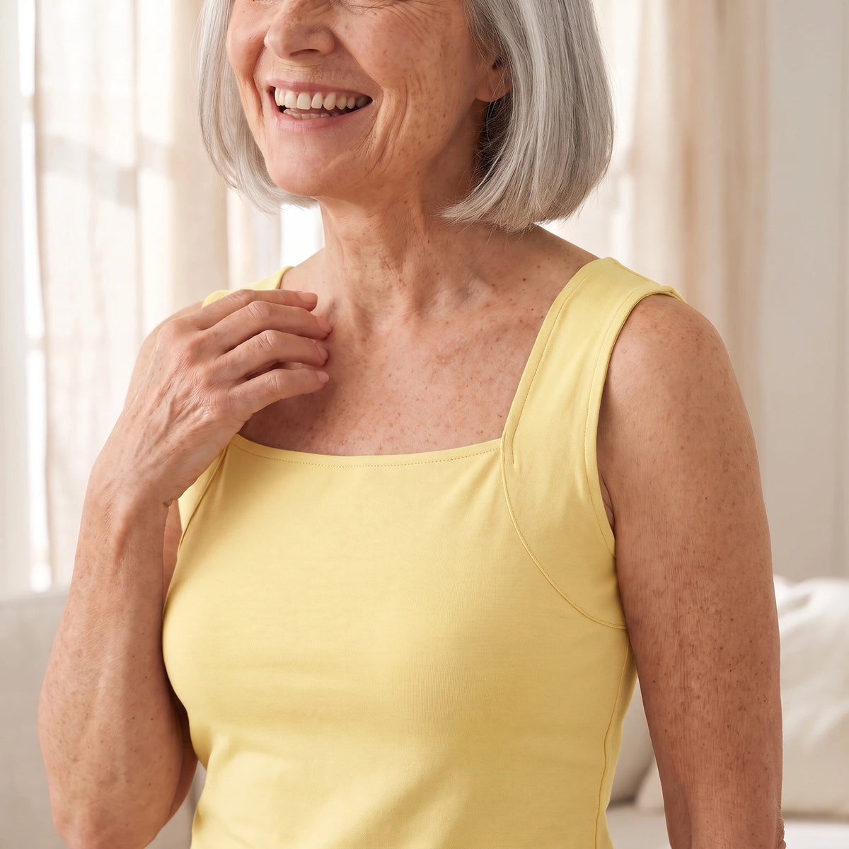 Débardeur à soutien-gorge intégré - Jaune pastel
