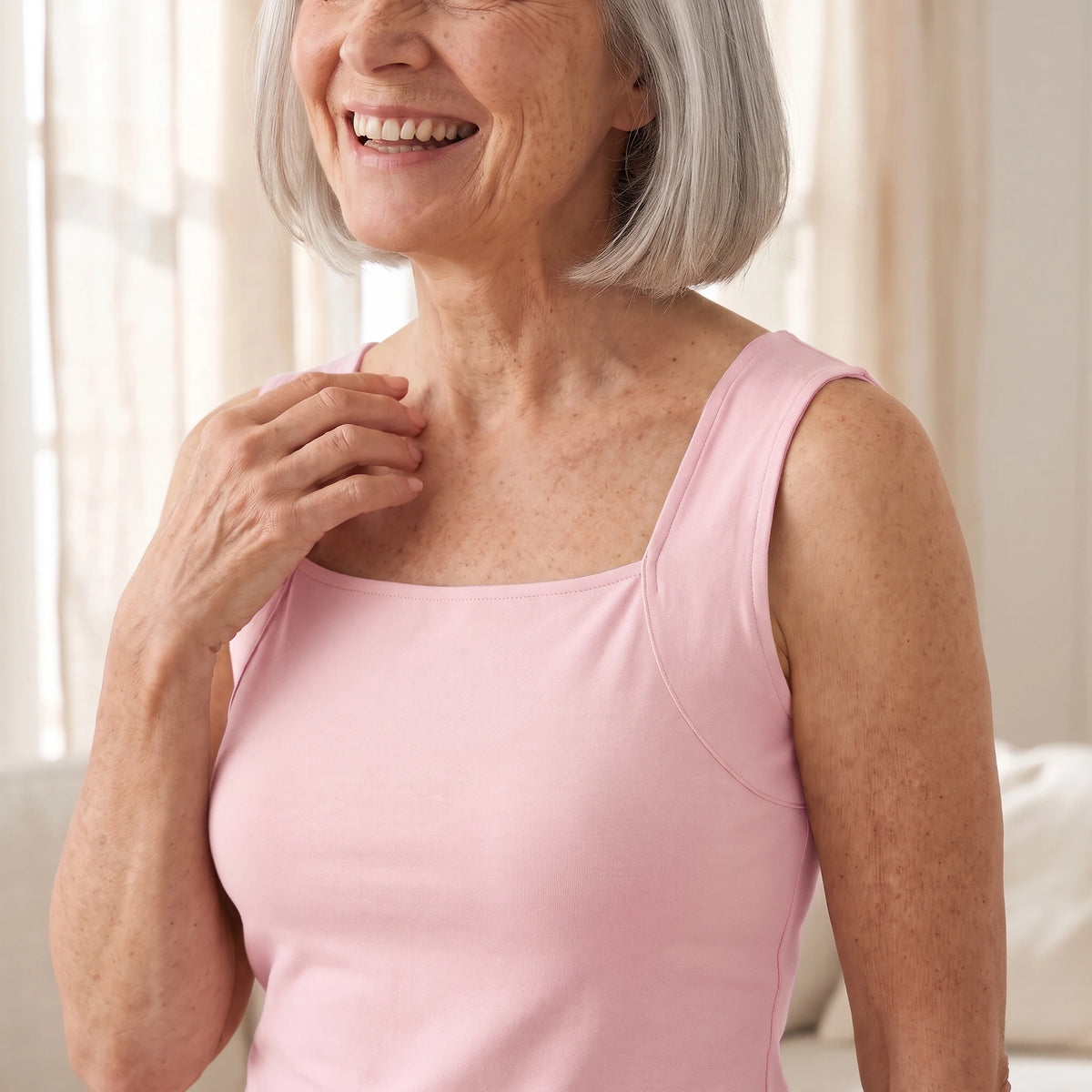 Débardeur à soutien-gorge intégré - Rose pastel