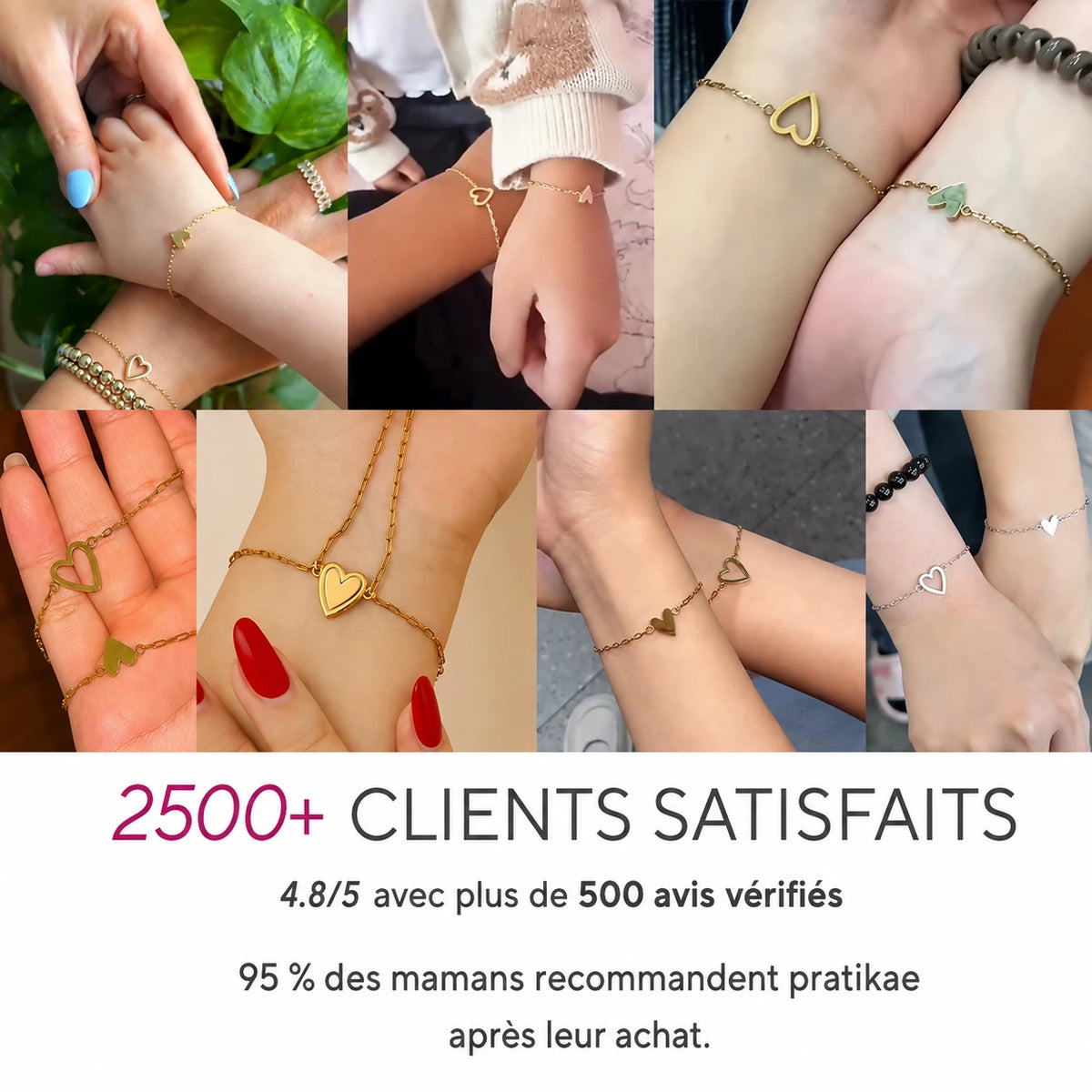 Bracelets cœur mère-fille