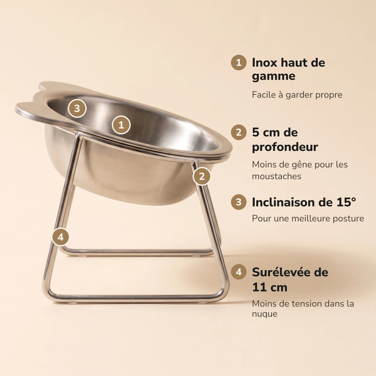 Gamelle inclinée surélevée pour chien – 03-fr