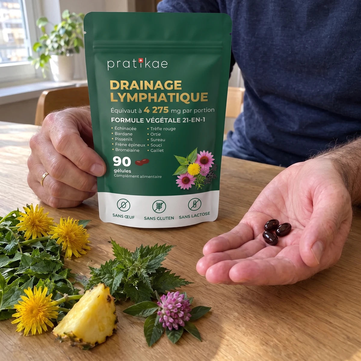 Gélules drainage lymphatique, plantes