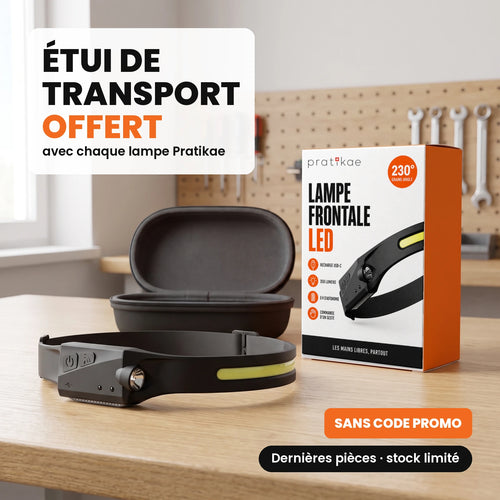 Lampe frontale LED grand angle