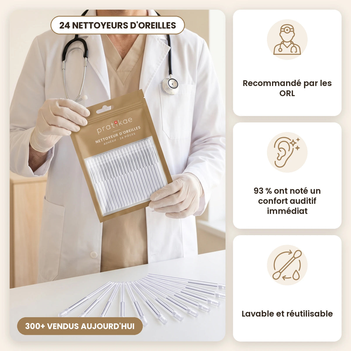 Nettoyeur d'oreilles adhésif – slide 01 FR