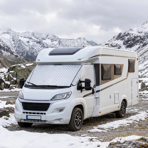 Pare-soleil thermique extérieur posé sur un camping-car