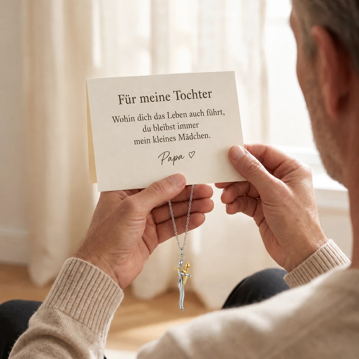 Halskette Vater und Tochter - Karte Für meine Tochter