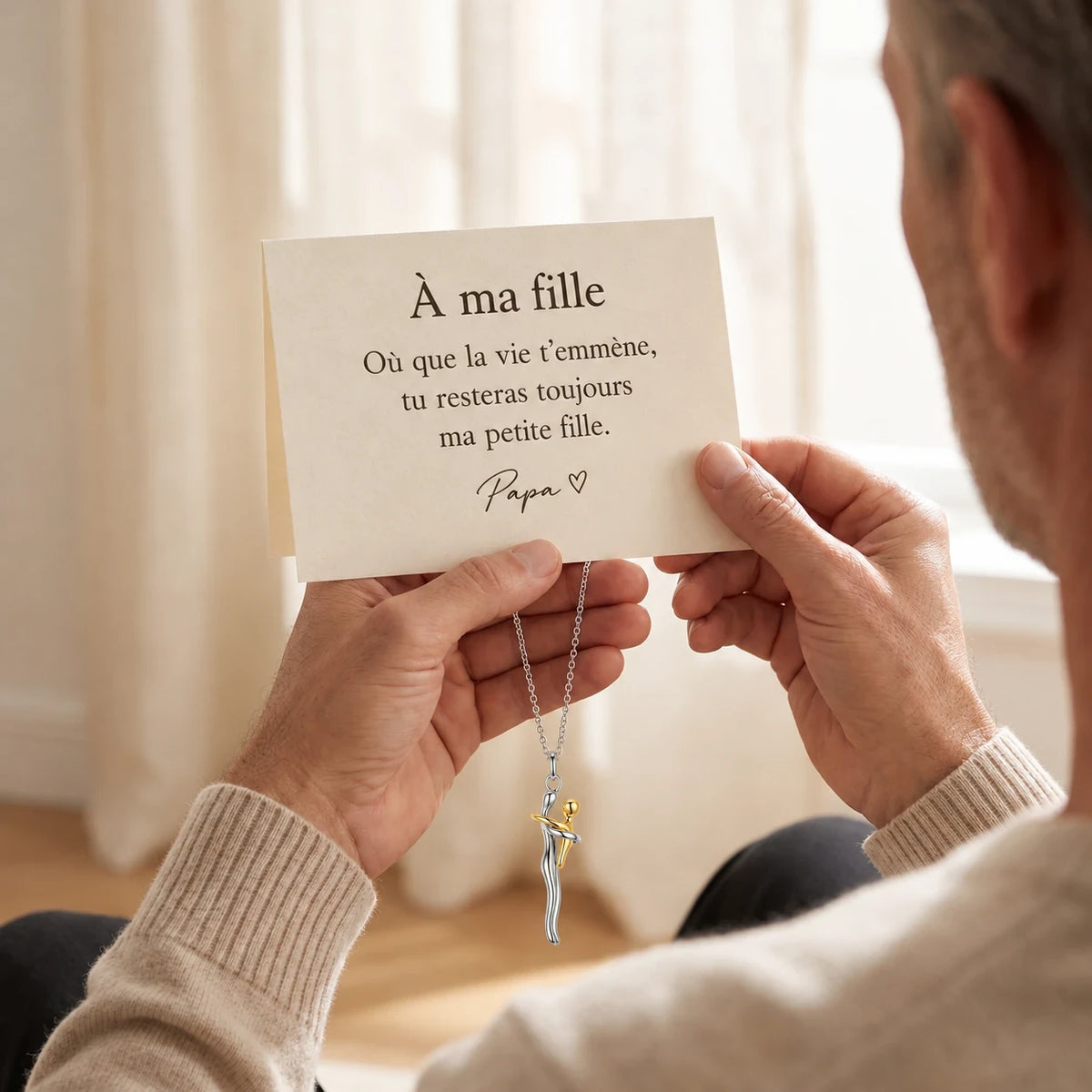 Collier Père et Fille - carte À ma fille